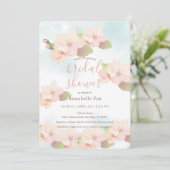 さくらんぼブロッサムピンク水彩ブライダルシャワー 招待状 (スタンド正面)