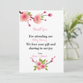 さくらんぼブロッサムピンク白グリーンフローラありがとう サンキューカード (スタンド正面)