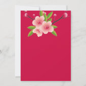 さくらんぼブロッサムピンク白フローラ卒業パーティー 招待状 (裏面)