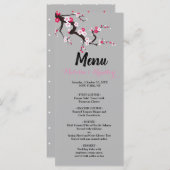 さくらんぼブロッサムピンク白フローラ結婚のメニュー プログラム (正面/裏面)