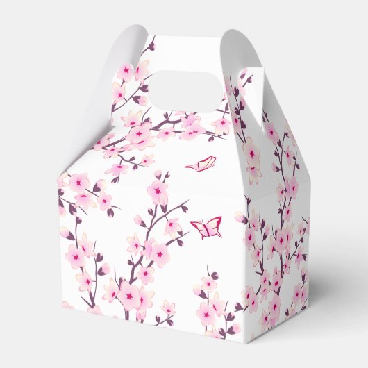 さくらんぼブロッサムピンク白誕生日ありがとう フェイバーボックス (裏面サイド)