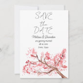 さくらんぼブロッサムピンク素朴フローラ結婚ズ 招待状 (正面)