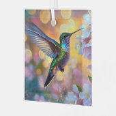 さくらんぼブロッサムファンタジーサンライズハミングバード ガラスオーナメント (正面左)