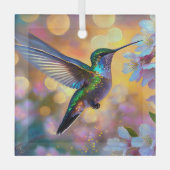 さくらんぼブロッサムファンタジーサンライズハミングバード ガラスオーナメント (正面)