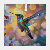 さくらんぼブロッサムファンタジーサンライズハミングバード ガラスオーナメント (裏面)