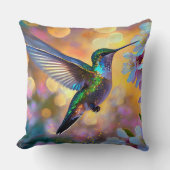 さくらんぼブロッサムファンタジーサンライズハミングバード クッション (正面)