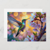 さくらんぼブロッサムファンタジーサンライズハミングバード ポストカード (正面/裏面)