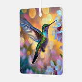さくらんぼブロッサムファンタジーサンライズハミングバード メタルオーナメント (正面左)