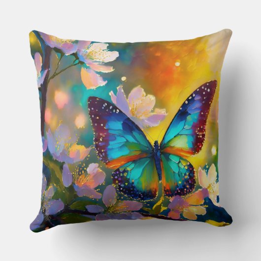 さくらんぼブロッサムファンタジーサンライズバタフライ クッション (裏面)