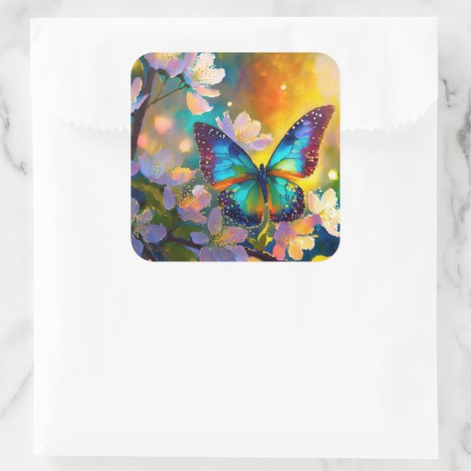 さくらんぼブロッサムファンタジーサンライズバタフライ スクエアシール (バッグ)
