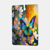 さくらんぼブロッサムファンタジーサンライズバタフライ メタルオーナメント (正面左)