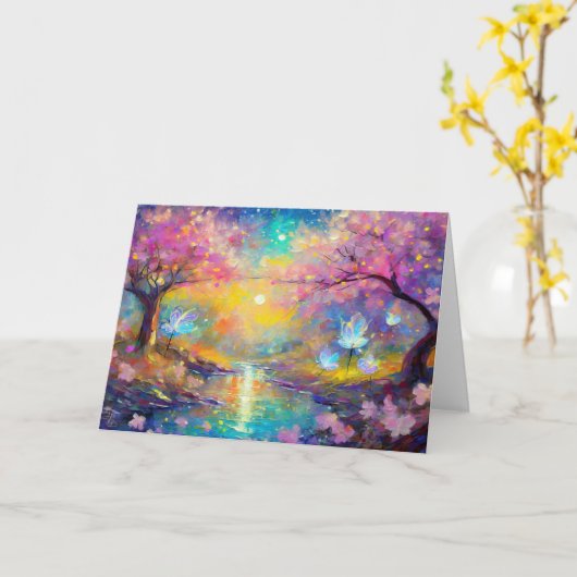 さくらんぼブロッサムファンタジーサンライズ カード (黄色い花)