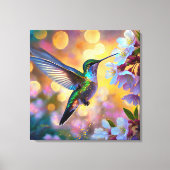 さくらんぼブロッサムファンタジーハミングバード キャンバスプリント (正面)