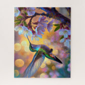 さくらんぼブロッサムファンタジーハミングバード ジグソーパズル (縦)