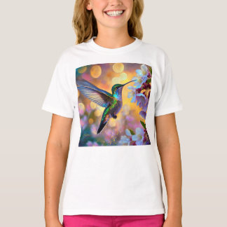 さくらんぼブロッサムファンタジーハミングバード Tシャツ