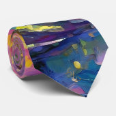 さくらんぼブロッサムファンタジーフローティングブルー花びらも ネクタイ (ロール)