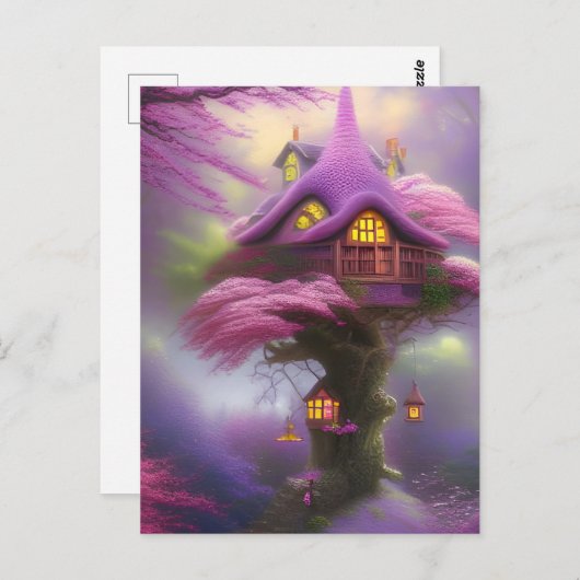 さくらんぼブロッサムフェアリーハウスファンタジー ポストカード (正面/裏面)