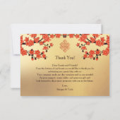 さくらんぼブロッサムフォトチベット結婚語 サンキューカード (裏面)