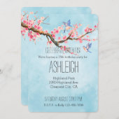 さくらんぼブロッサムフラワーズバーズ 招待状 (正面/裏面)