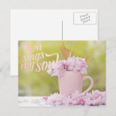 さくらんぼブロッサムフラワーフローラスチルライフ春文字 ポストカード (正面/裏面)