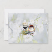 さくらんぼブロッサムフラワーブーケテーマ 招待状 (裏面)