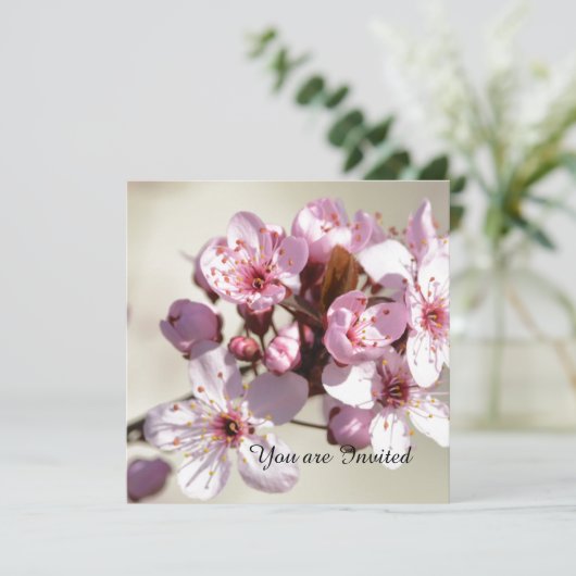さくらんぼブロッサムフラワー誕生日 招待状 (スタンド正面)
