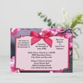 さくらんぼブロッサムフレーム&ピンクボウ結婚式招待状 招待状 (スタンド正面)