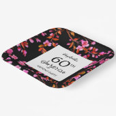 さくらんぼブロッサムフローラサプライズブラック誕生日 ペーパープレート (傾斜あり)