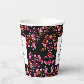 さくらんぼブロッサムフローラサプライズブラック誕生日 紙コップ (左)