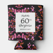 さくらんぼブロッサムフローラサプライズブラック誕生日 缶クーラー (裏面)