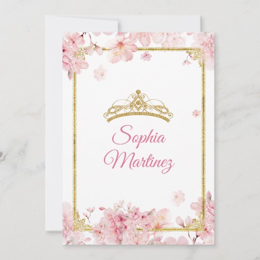 さくらんぼブロッサムフローラスウィート16th女の子誕生日 招待状 (裏面)