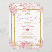 さくらんぼブロッサムフローラスウィート16th女の子誕生日 招待状 (正面/裏面)