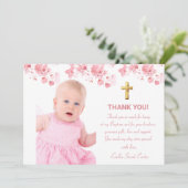 さくらんぼブロッサムフローラフォトクロスガールバプテスマ サンキューカード (スタンド正面)