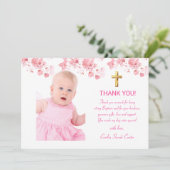 さくらんぼブロッサムフローラフォトクロスガールバプテスマ サンキューカード (スタンド正面)