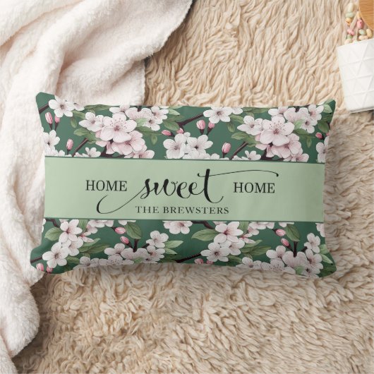 さくらんぼブロッサムフローラホームスウィートホーム ランバークッション (ブランケット)