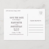 さくらんぼブロッサムフローラリース日付写真を保存 インビテーションポストカード (裏面)