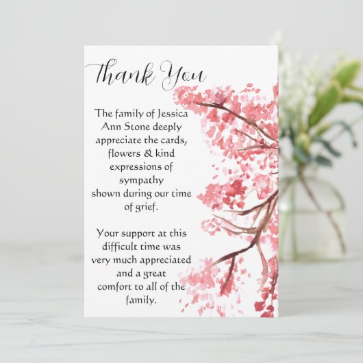 さくらんぼブロッサムフローラ葬儀死ありがとう 招待状 (スタンド正面)