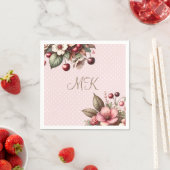 さくらんぼブロッサムフローラ誕生日 スタンダードカクテルナプキン (インサイチュ)