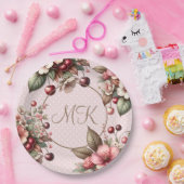 さくらんぼブロッサムフローラ誕生日 ペーパープレート (パーティー)