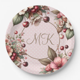 さくらんぼブロッサムフローラ誕生日 ペーパープレート