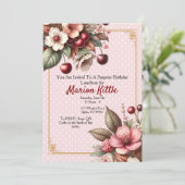 さくらんぼブロッサムフローラ誕生日 招待状 (スタンド正面)