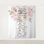 さくらんぼブロッサムブライダルシャワーフォトブース背景 タペストリー (正面)