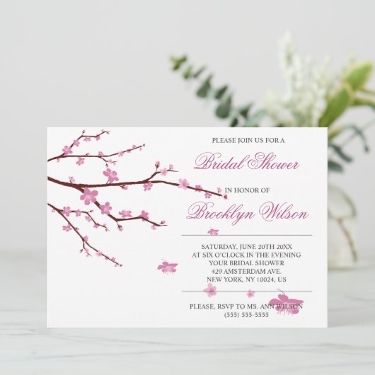 さくらんぼブロッサムブライダルシャワー招待状 招待状 (スタンド正面)