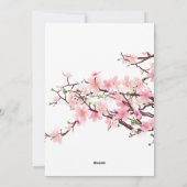 さくらんぼブロッサムブライダルシャワー結婚ピンクのカード シーズンカード (裏面)