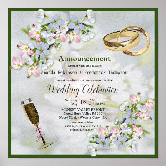 さくらんぼブロッサムブーケ結婚ーズ ポスター (正面)