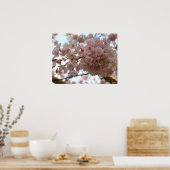 さくらんぼブロッサムプリントホワイトフラワーポスタープリント ポスター (キッチン)