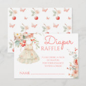さくらんぼブロッサムベビーガール服おむつラッフル エンクロージャーカード (正面/裏面)