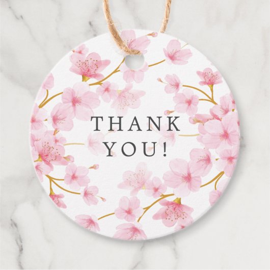 さくらんぼブロッサムベビーシャワーお願いギフトラベル フェイバータグ (正面)