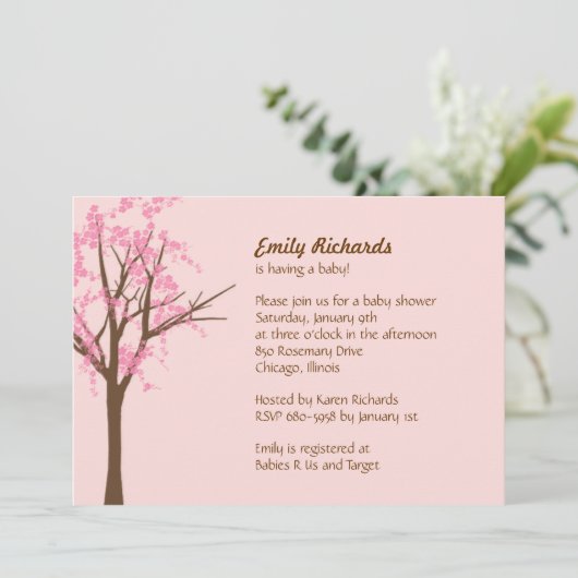 さくらんぼブロッサムベビーシャワー招待状 招待状 (スタンド正面)