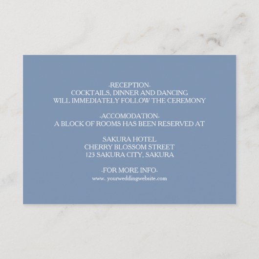 さくらんぼブロッサムホワイトダスティブルー結婚ズ詳細 エンクロージャーカード (裏面)